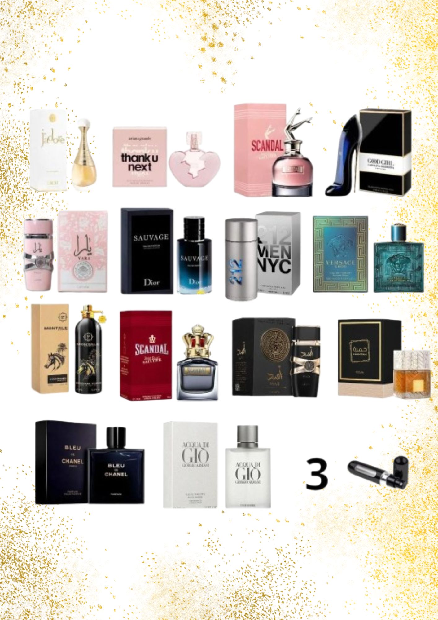 kit 14 perfumes + 3 perfumeros
